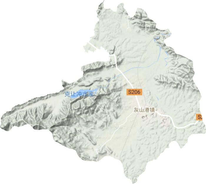 灰山港镇地形地图