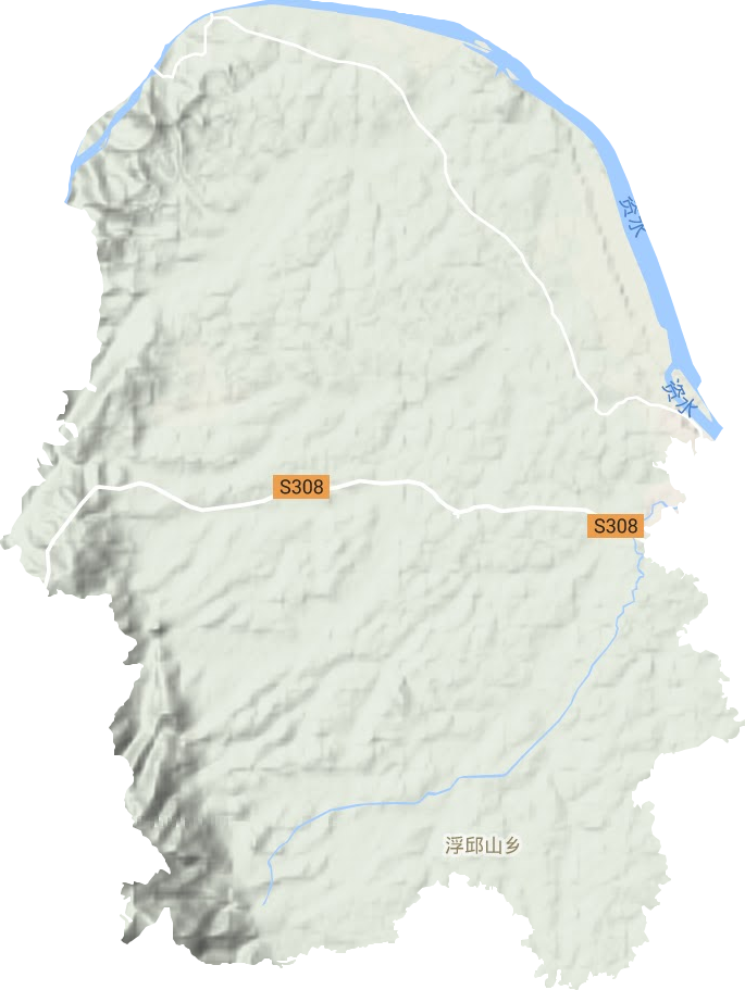 浮丘山乡地形地图