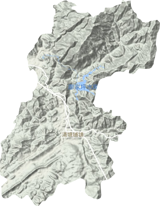 清塘铺镇地形地图