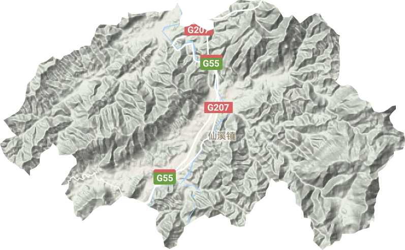 仙溪镇地形地图