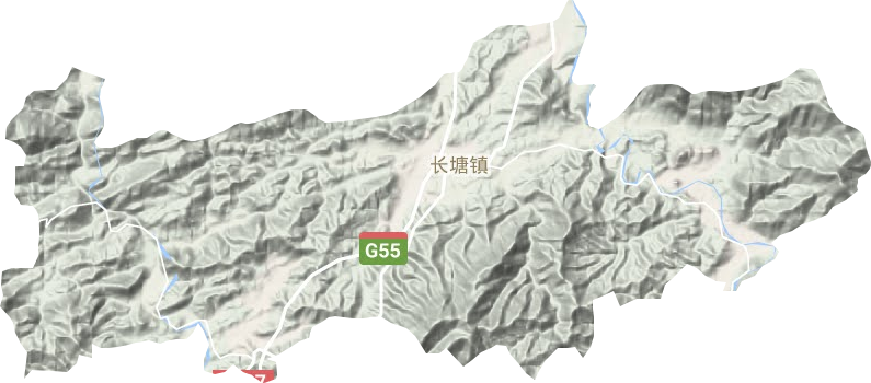 长塘镇地形地图