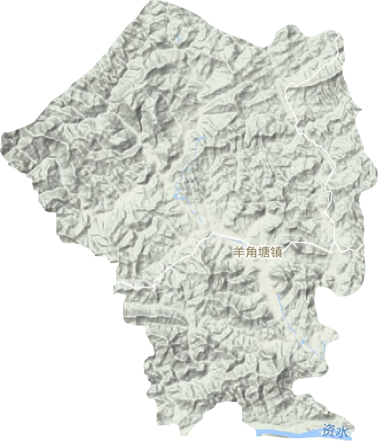 羊角塘镇地形地图