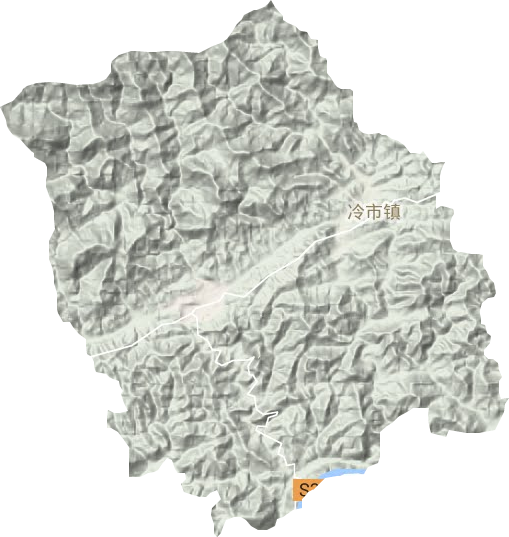 冷市镇地形地图