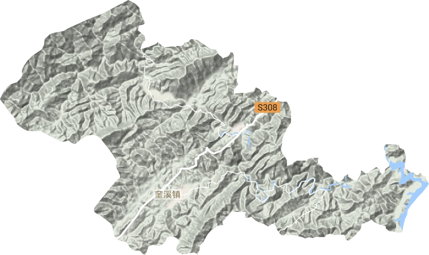 奎溪镇地形地图