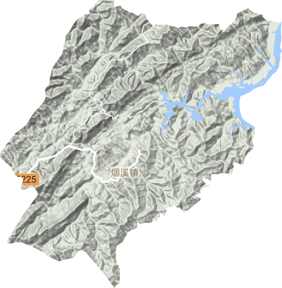 烟溪镇地形地图