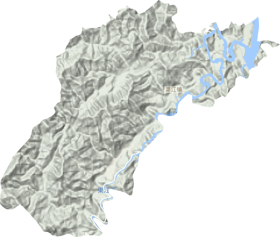 渠江镇地形地图
