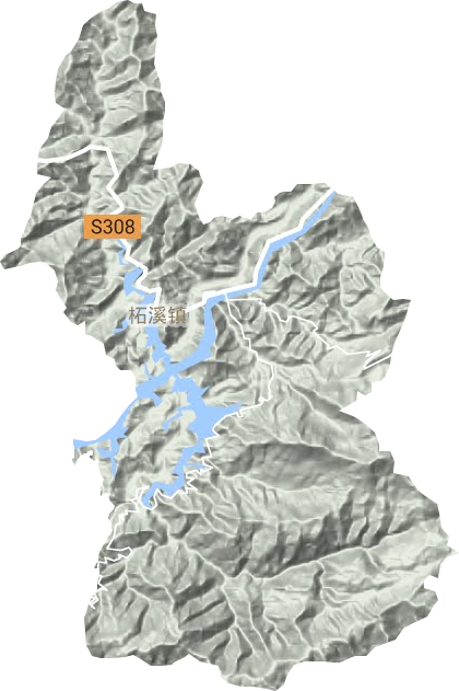 柘溪镇地形地图
