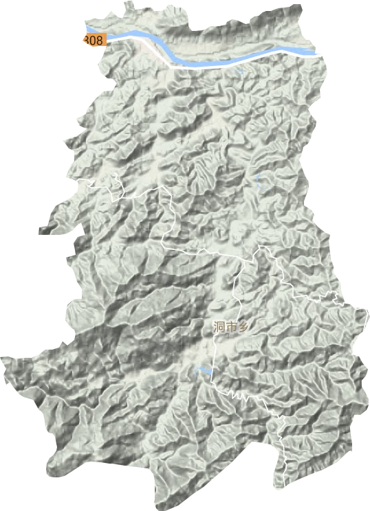 江南镇地形地图