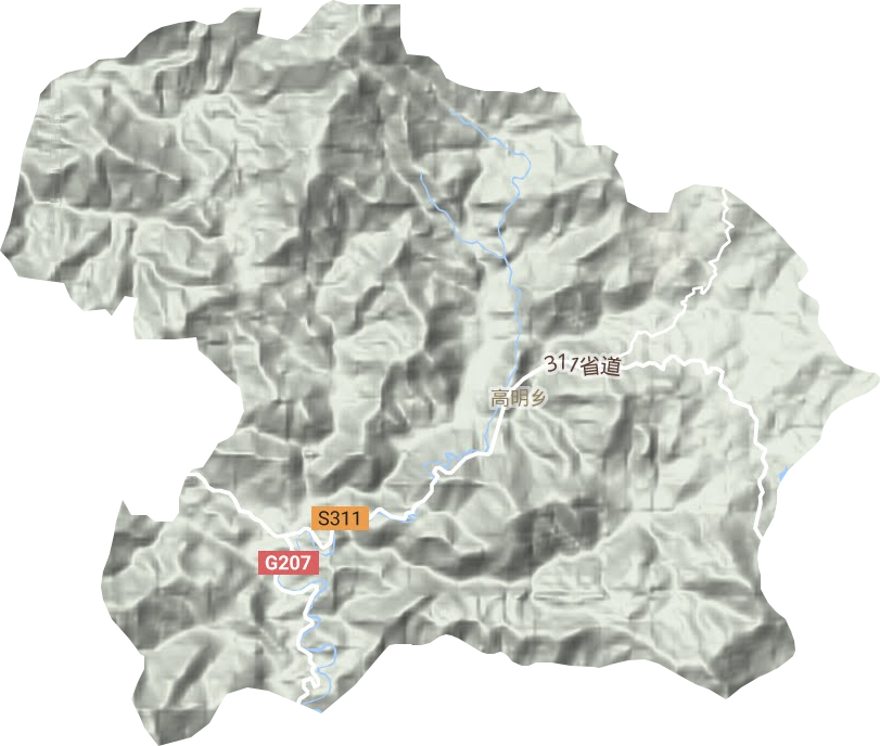 高明乡地形地图