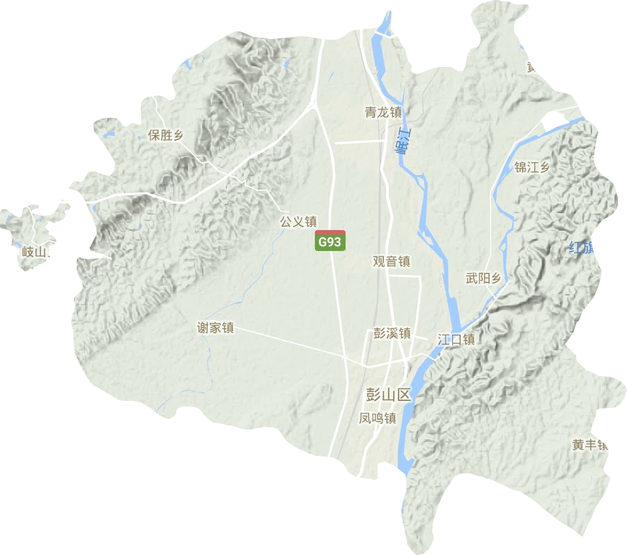彭山区地形地图