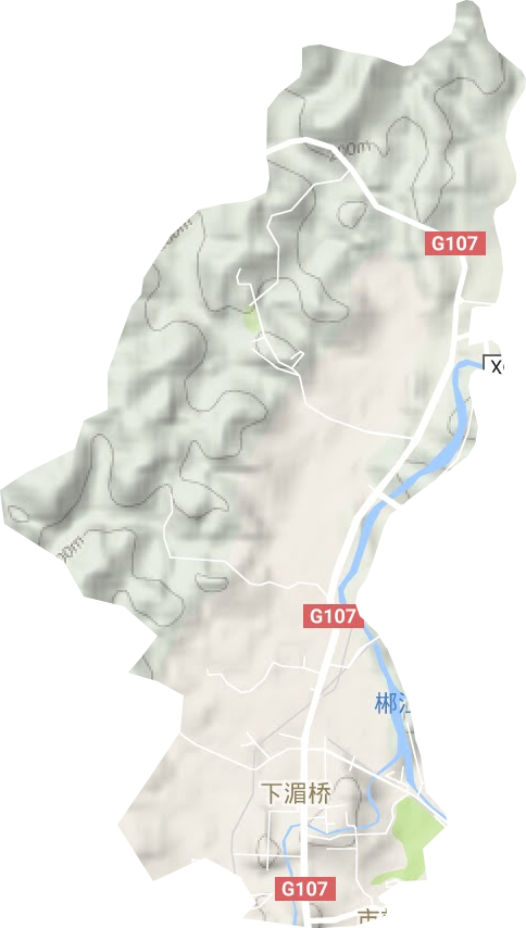 下湄桥街道地形地图