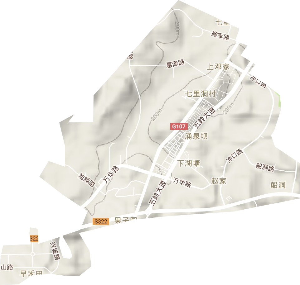 涌泉街道地形地图