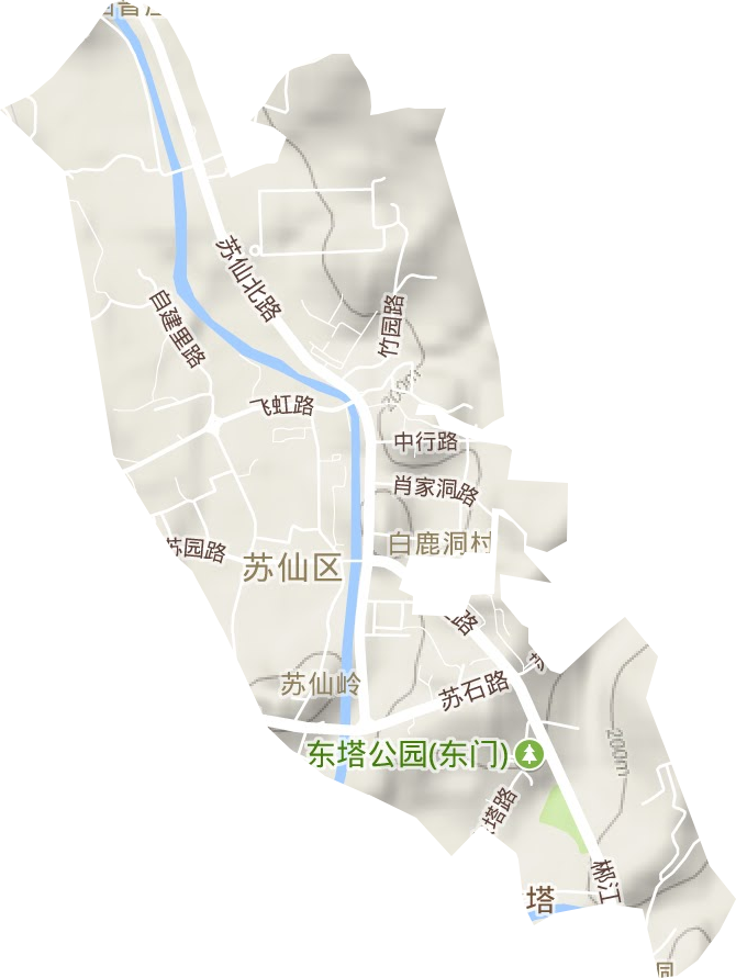 苏仙岭街道地形地图