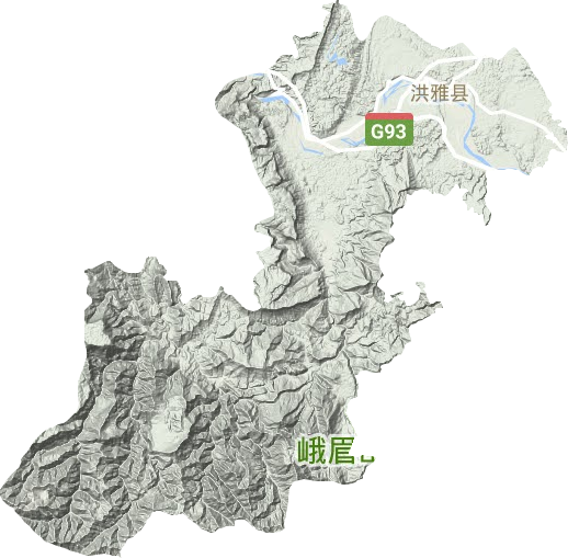 洪雅县地形地图
