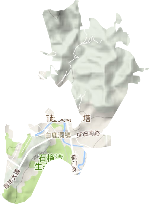 白鹿洞街道地形地图
