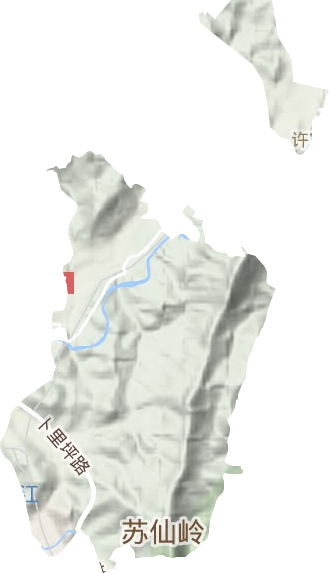 卜里坪街道地形地图
