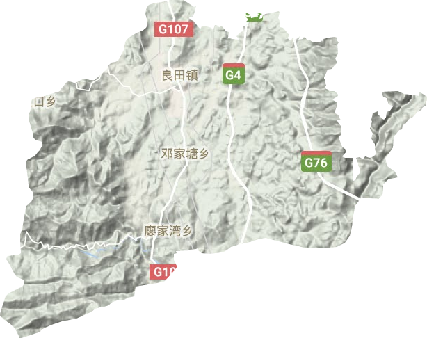 良田镇地形地图