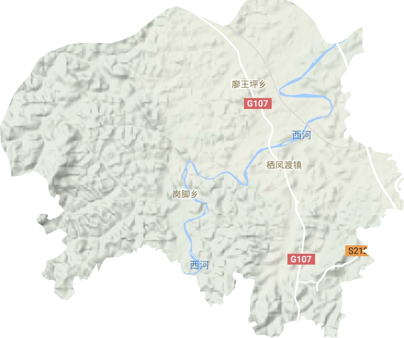 栖凤渡镇地形地图