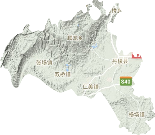 丹棱县地形地图
