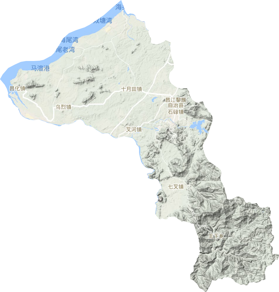 昌江县地形地图