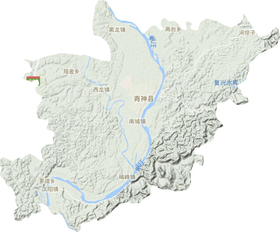 青神县地形地图