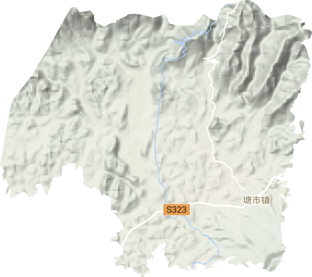 塘市镇地形地图