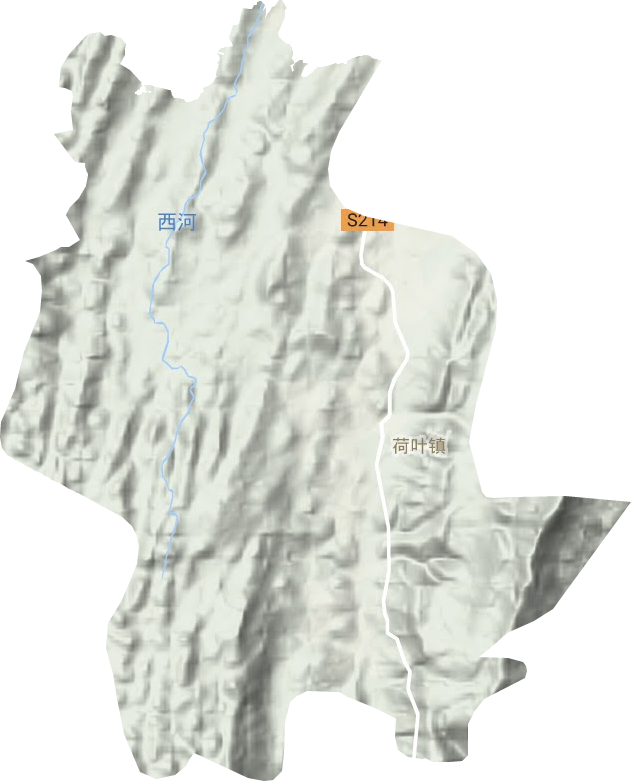 荷叶镇地形地图