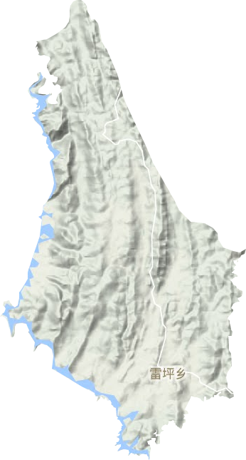 雷坪镇地形地图