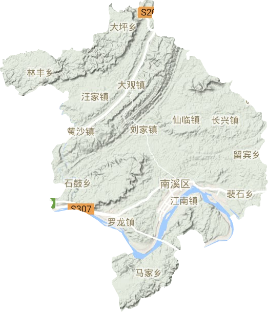 南溪区地形地图