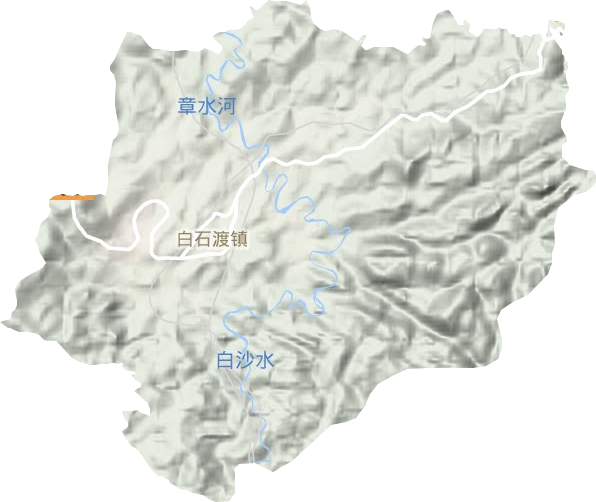 白石渡镇地形地图