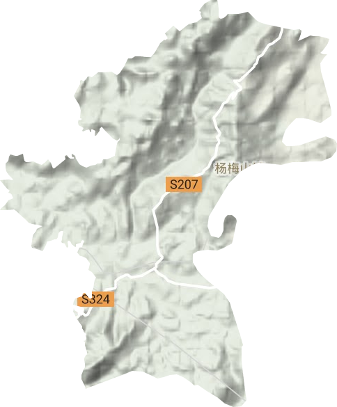 杨梅山镇地形地图