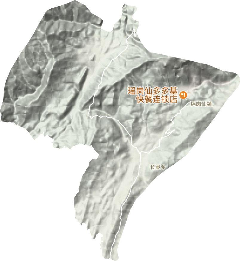 瑶岗仙镇地形地图