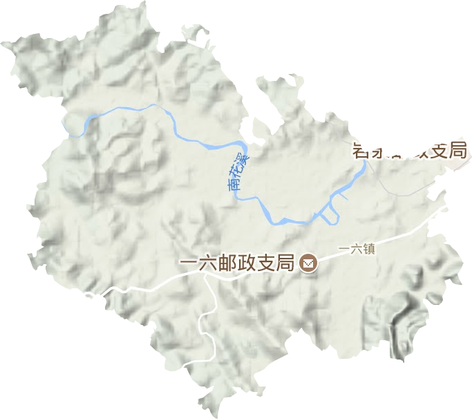一六镇地形地图