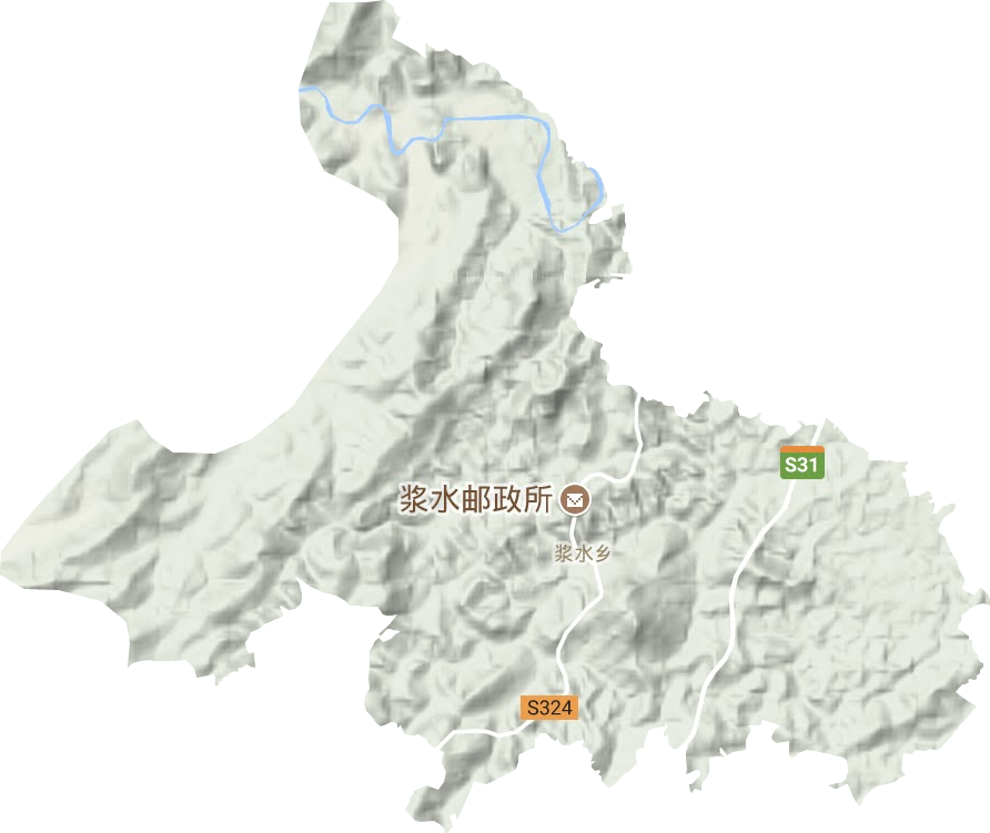 浆水乡地形地图