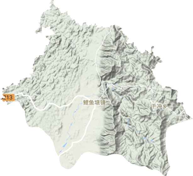 鲤鱼塘镇地形地图