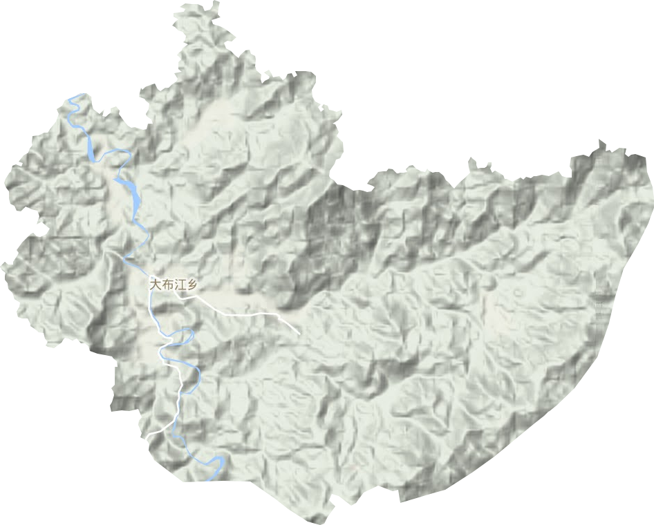 大布江乡地形地图