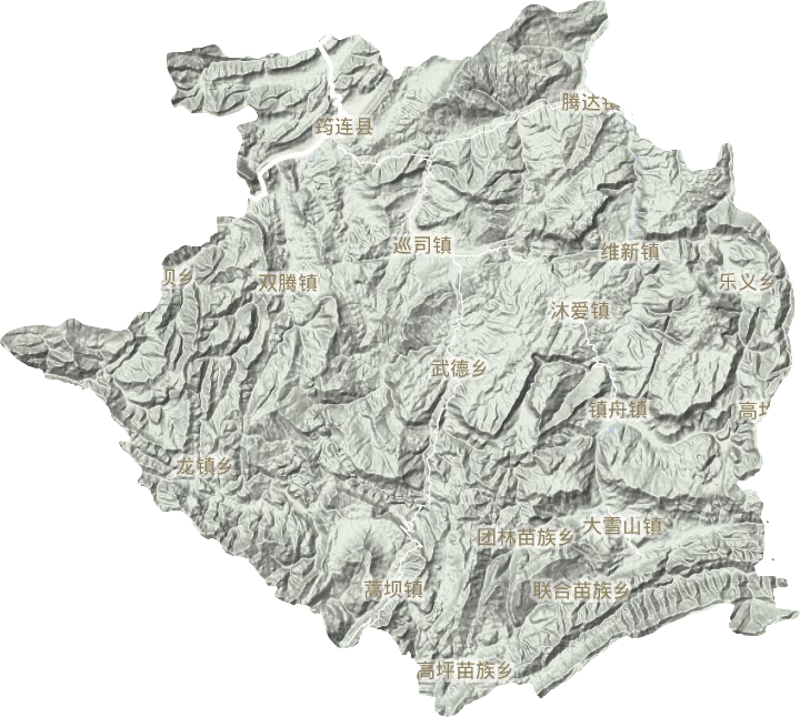 筠连县地形地图