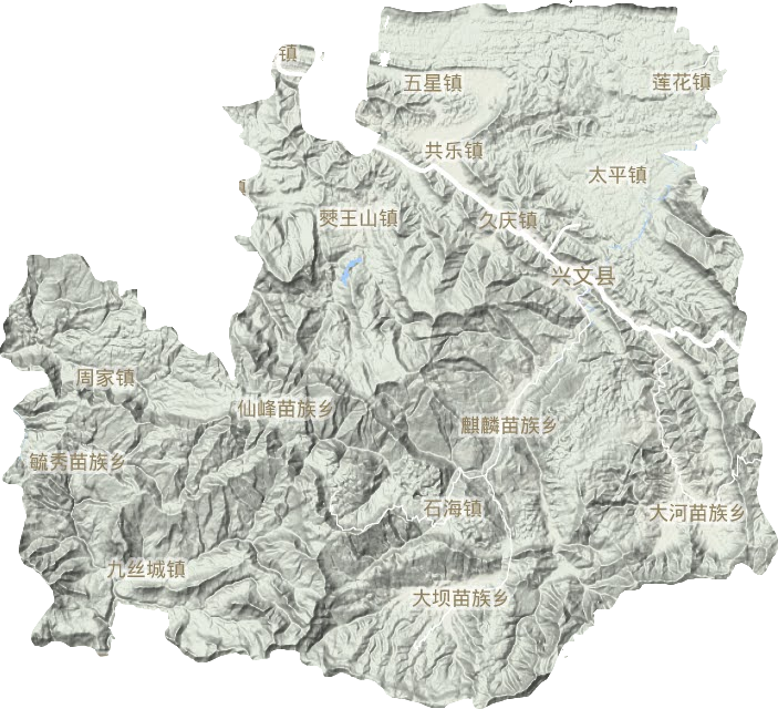 兴文县地形地图