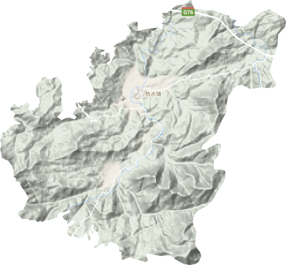 热水镇地形地图