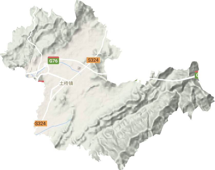 土桥镇地形地图