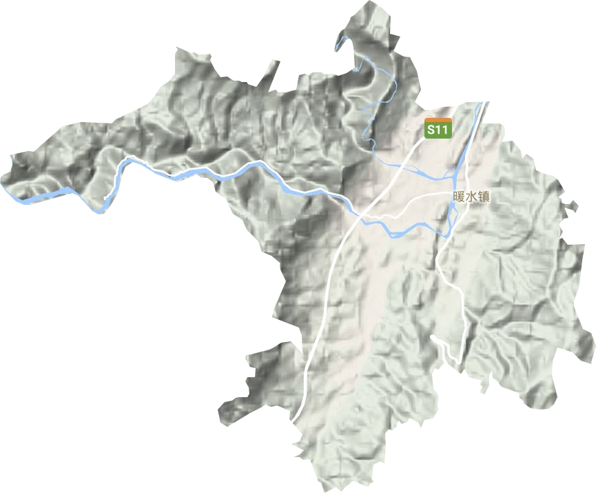暖水镇地形地图