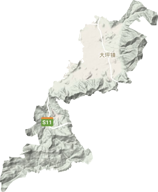 大坪镇地形地图