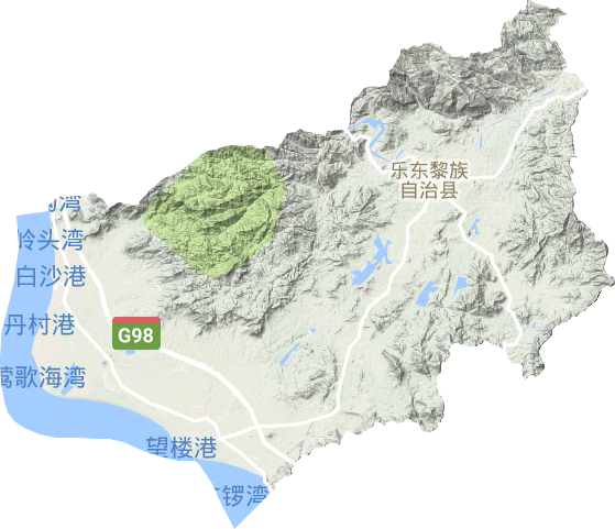 乐东县地形地图
