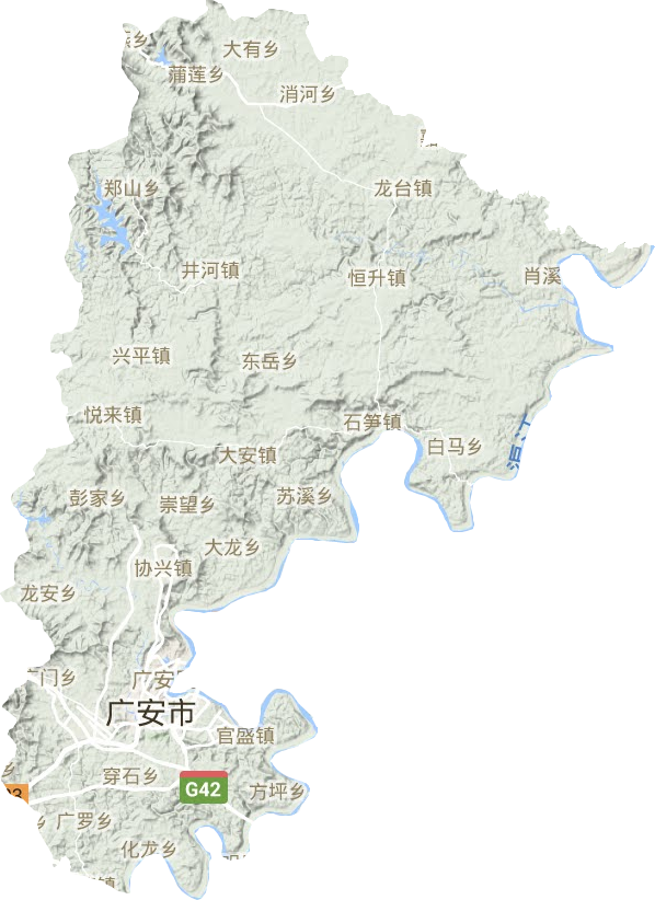 广安区地形地图