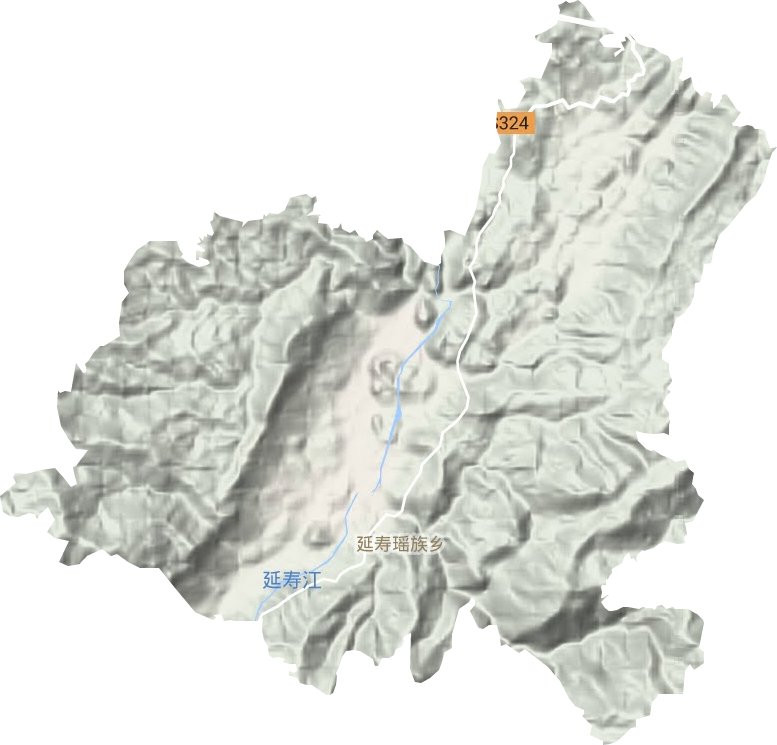 延寿瑶族乡地形地图