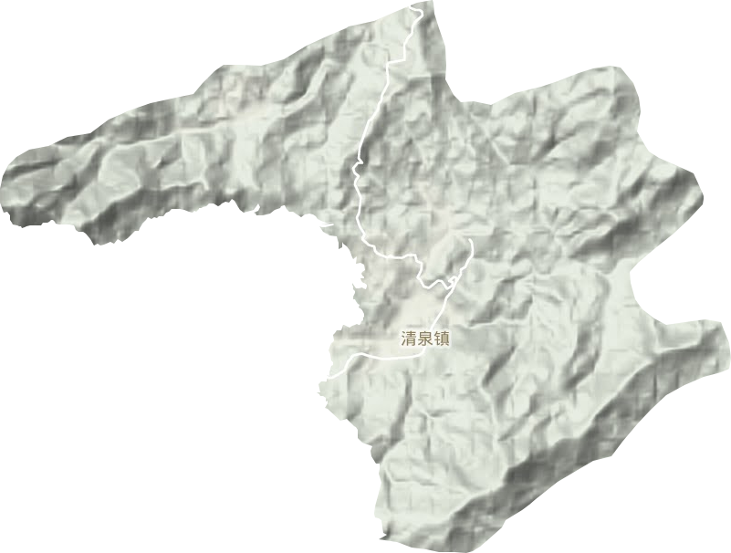 清泉镇地形地图