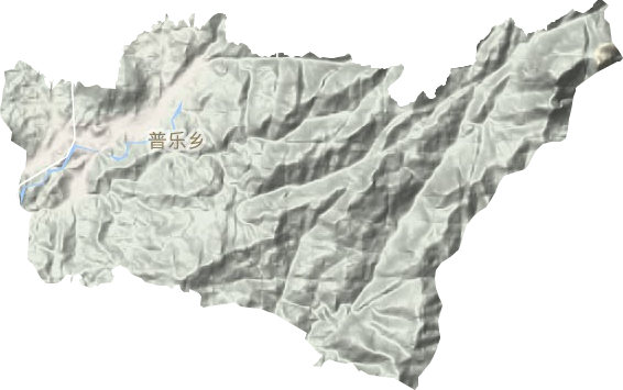 普乐镇地形地图
