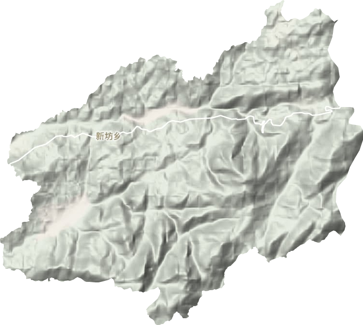 新坊乡地形地图