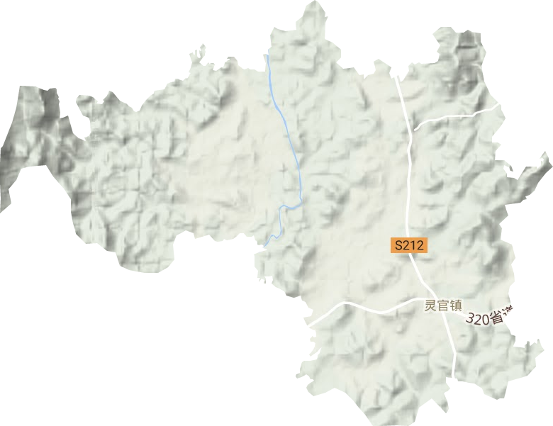 灵官镇地形地图