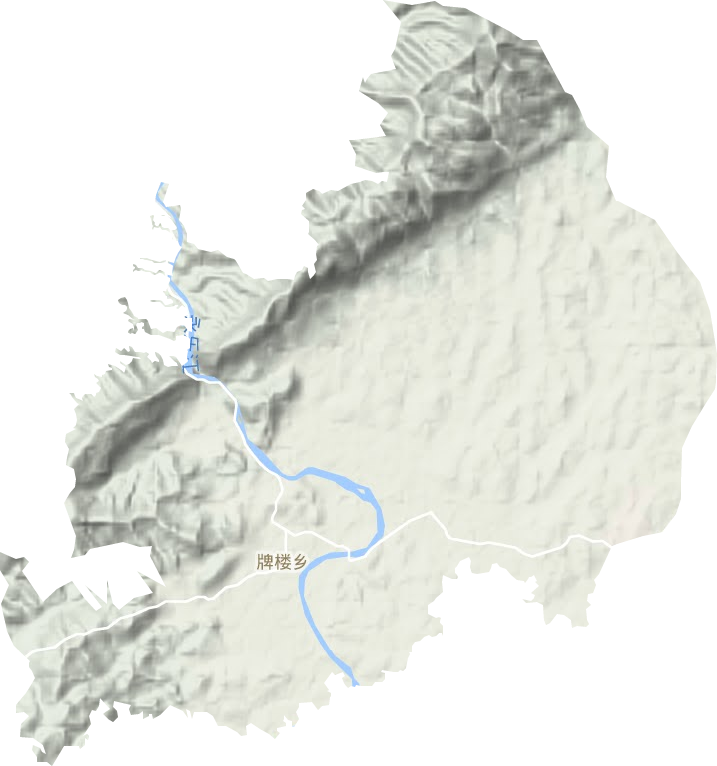牌楼乡地形地图
